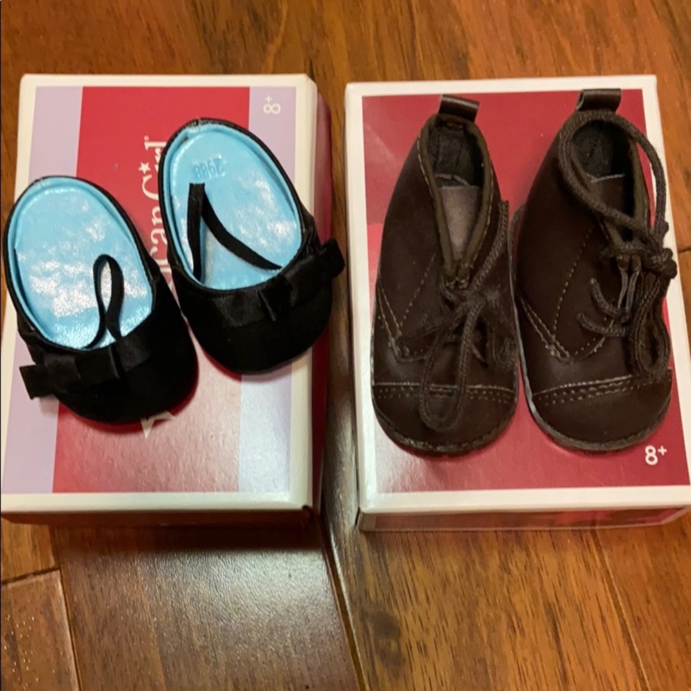 American Girl Doll Black Shoes and Boots.